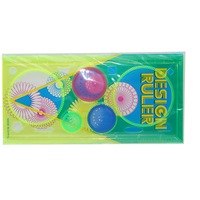 17 Pcs Childrens Creative Candy color Student Million flower ruler Rotary Painting Drawing tool Student School Office Stationery
