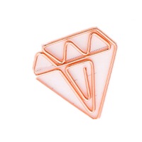 18PCS Cartoon Rose Gold Paper Clip Metal Bookmark Memo Clips Kawaii Stationery School Office Supplies