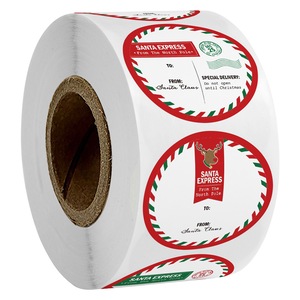1inch Christmas Tree Elk Candy Bag Sealing Sticker Christmas Gifts Box Label New Year Xmas Ornaments