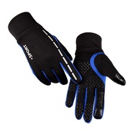 1Pair Unisex Luminous Outdoor Cycling Gloves Warm Velvet Touch Screen Waterproof Windproof Gloves blue_L