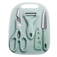 1Set Vegetable and fruit peeler melon planer stainless steel scissors fruit knife set household four-piece kitchen gadgets