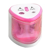 2 Double Holes Automatic Electric Pencil Sharpener Home School Office Desktop Students Supplies
