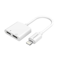 2 In 1 Apple Adapter for Charging and Listening To Music Earphone Converter Cable Lightning To Lightning Audio Converter for Apple 12 Series