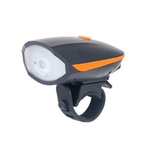 2 in 1 Bike Light LED Flashlight with Bell Horn Road Cycling Headlight Bicycle Accessories Battery orange