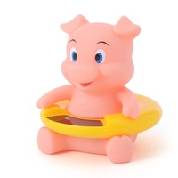 2 in 1 Infant Bath Water Thermometer Cartoon Animal Duck Tub Toy Temperature Tester Bath Supplies