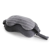 2-in-1 Sleeping Eye Mask Eyeshade Cover Shade U-shaped Travel Office Neck Support Pillow DARKGRAY COLOR