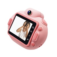 2 Inches IPS HD Screen Toy Camera Cartoon Portable SLR HD Children's Digital Camera for Children Birthday Gift-Pink