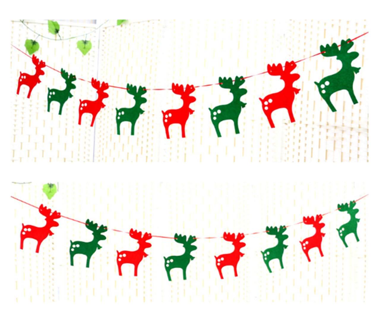 2 Pack Of Christmas Banner Burlap Christmas Party Bunting Garland for Outdoor Indoor Decorations