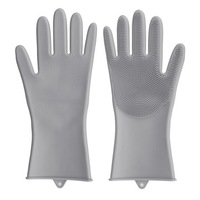 2 pair Multi-functional Silicone Dish Washing Gloves Bathroom Kitchen Cleaning Gloves Anti-scalding Glove