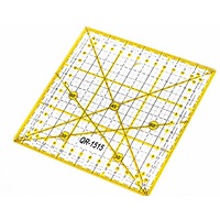 2 Pc 15x15cm Acrylic Patchwork Aligned Ruler Transparent Drawing Ruler Office & School Sewing Measuring Supplies