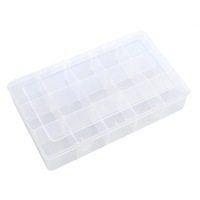 2 PCS 15 Cells Adjustable Detachable Transparent Plastic Storage Box for Small Paper Tapes / Jewelry