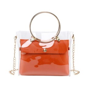 2 Pcs 2021 Design Luxury Handbag Women Transparent Bucket Bag Clear PVC Jelly Small Shoulder Bag Female Chain Crossbody Messenger Bags