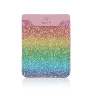 2 Pcs Adhesive Sticker Back Cover Credit Card Holder Bag Case Pouch For Cell Phone Women Men ID Bus Card Key Wallet Purse