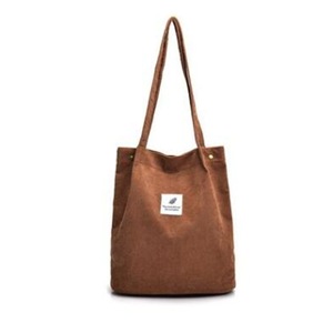 2 Pcs Bags for Women Corduroy Shoulder Bag Reusable Shopping Bags Casual Tote Female Handbag