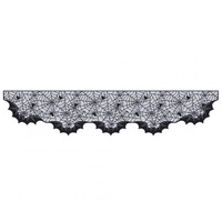2 Pcs Black Lace Spider Web Shape Fireplace Cover for Halloween Party Decor 20x80 inches