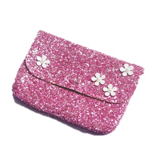 2 Pcs Brand New Kids Girls Mini Crossbody Bag Flower Sequin PU Handbag Fashion Child Shoulder Bags Coin Purses Kids Baby Gifts