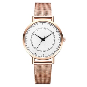 2 Pcs Business Style Mesh Steel Strap Simple Design Fashion Men Watch Quartz Watch GOLD WHITE COLOUR
