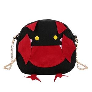 2 Pcs Cartoon Canvas Messenger Bag Women Casual Purse Chain Mini Girl Shoulder Handbag Casual Satchel
