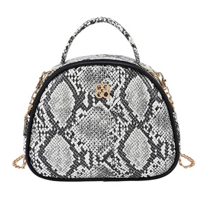 2 Pcs Casual Curved Shoulder Crossbody Bag Women PU Wristlet Party Snake Printed Purse Youth Ladies Simple Versatile Bag