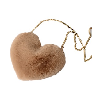 2 Pcs Crossbody Bags for Women Rabbit Fur Love Bag Peach Heart Bag Chain Bag Fashion Shoulder Cross-chain Female Bag