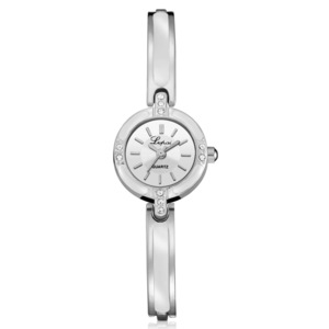2 Pcs Crystal Diamond Women Bracelet Watch Full Steel Casual Style Quartz Watches SILVER WHITE COLOUR