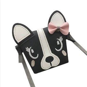 2 Pcs Cute Baby Kid Girl Pu Leather Mini Cute Dog Bow Handbag Coin Bag Cross Body Messenger Satchel Bags Little 3D Ears Purses Kids Gift