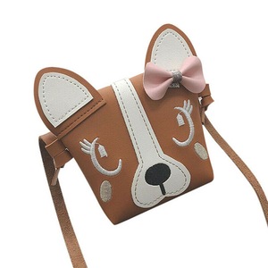 2 Pcs Cute Puppy bags Girl Cute Dog Bow Leather Crossbody bag Fashion Crossbody Messenger Shoulder Bag Purse Girls Shoulder Bags