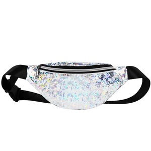 2 Pcs Fanny Pack Steam Punk Leg Fashion Bag Reflective Laser Shoulder Bag Women'S Belt Waist Bag