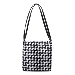 2 Pcs Fashion Cotton Lattice Pattern Shoulder Bag Vintage Women Handbags Shopping Tote Popular Simple Female Daily Bag
