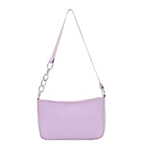 2 Pcs Fashion Exquisite Shopping Bag Solid Color PU Leather Women Handbag Tote Chain Casual Underarm Shoulder Bags