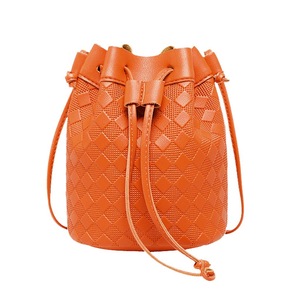 2 Pcs Fashion Lady One-Shoulder Bucket Bag handbag Messenger Bag Mobile Phone Purse Bag Lattice Bucket Bag Crossbody Shoulder Bag