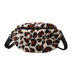 2 Pcs Fashion Plush Fanny Chest Bag Lady Animal Pattern Belt Waist Pack Messenger Tote Multifunction Bag Belt Bag Pouch Packs