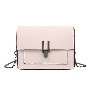 2 Pcs Fashion Women PU Leather Solid Color Small Square Purse Ladies Vintage Chain Flap Crossbody Shoulder Bag