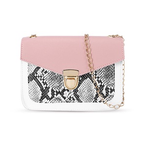 2 Pcs Female Chain Snake Pattern Messenger Bag Tote Portable PU Leather Shoulder Purse Fashion Exquisite Shopping Bag
