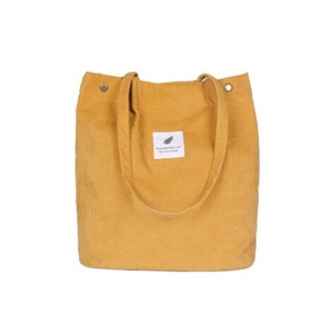 2 Pcs Foldable Tote Bag Eco Bag Canvas Shopping Handbag Shopper Corduroy Reusable Bag Large Capacity Pouch