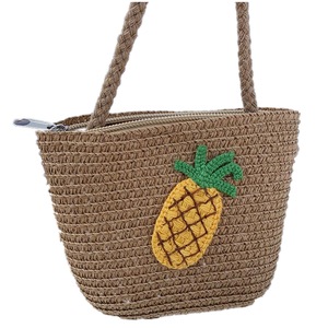 2 Pcs Girls Summer Straw Mini Crossbody Bags Embroidery Daisy Flower Children Coin Purse Baby Kids Cute Small Shoulder Bag Money Pouch