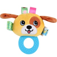 2 Pcs Infant Hand Gripping Gum Rattle Plush Toy, Color: Puppy