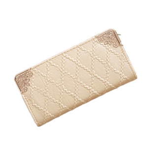2 Pcs Long Wallet Women Purses Fashion Designer Hollow Embossed Lingge Wallet Lady Sweet Clutch Wallet Multi-card Purse