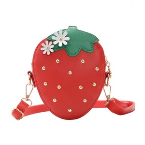 2 Pcs Lovely Children's Mini Crossbody Bags Cute Strawberry Little Girls Coin Purse Shoulder Messenger Bag Fashion Princess Handbags