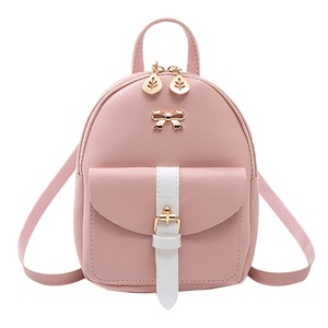 2 Pcs Mini Backpack Women PU Leather Shoulder Bag For Teenage Girls Kids Multi-Function Small Bagpack Female Ladies School Backpack