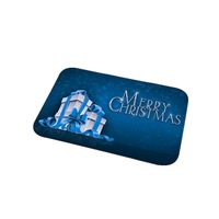 2 Pcs New Christmas Snowman Printed Soft Flannel Floor Mat Bathroom Anti Slip Mat Rug white_40*60cm