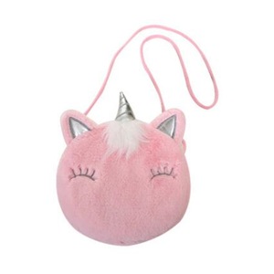 2 Pcs New Plush Cartoon Shoulder Bag Boys Crossbody Messenger Bags For Girls Party Gift Fashion Shiny Unicorn Handbag Purse