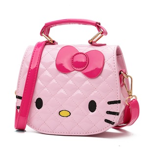 2 Pcs New Small Mini Cartoon Baby Girls Bag Children's Shoulder Bag KT Cat Head Type Fashion Princess Handbag