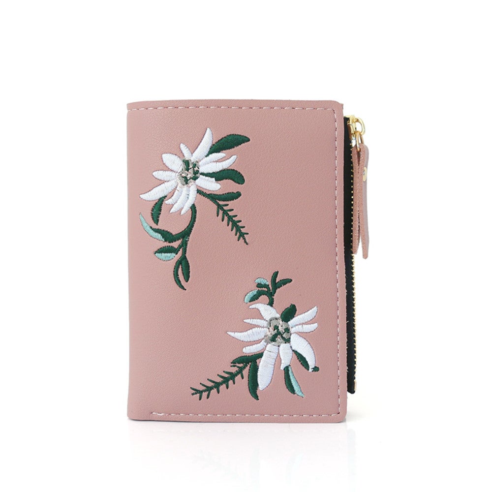 2 Pcs New Women's Wallets Print Flower Short Wallet For Woman Zipper Mini Coin Purse Ladies Small Wallet Female Pu Leather Card Holder