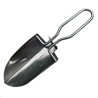 2 Pcs Outdoor Mini Portable Stainless Steel Folding Gardening Snow Camping Shovel Tool As shown