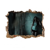 2 Pcs Removable 3D Halloween Series Scary Wall Sticker Decoration Art Mural for Home Living Room