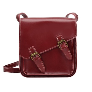 2 Pcs Retro PU Leather Crossbody Bag Simple Solid Color Clasp Shoulder Handbag Pouch Portable Women Square Messenger Bags