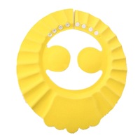 2 PCS Safe Baby Shower Cap Kids Bath Visor Hat Adjustable Baby Shower Cap Protect Eyes Hair Wash Shield for Children Waterproof Cap Yellow+earflaps