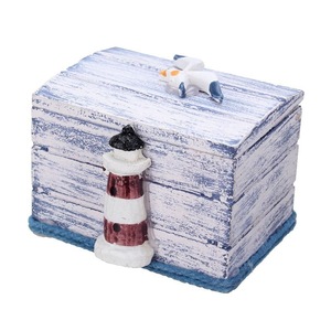2 Pcs Sea Style Wooden Necklace Earrings Ring Jewelry Storage Box TOWER TYPE