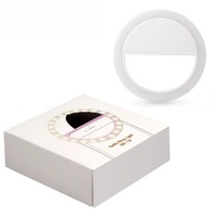 2 Pcs Selfie 36 USB LED Light Ring Flash Fill Clip Camera for iPhone for Samsung Mobile Phone WHITE COLOR